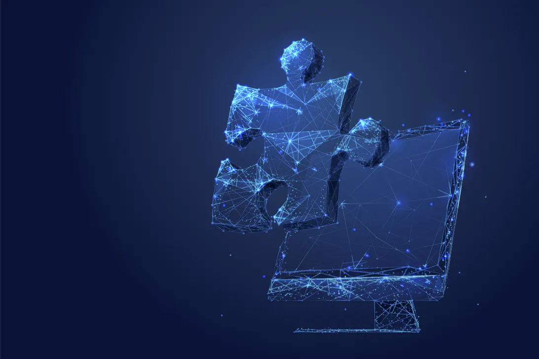 Computer and Puzzle Peice